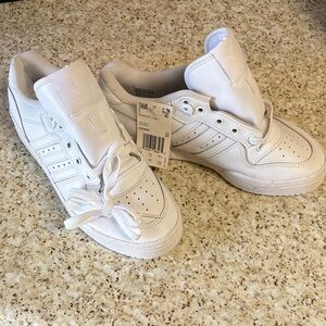 adidas All-White Leather Low-Top Sneakers